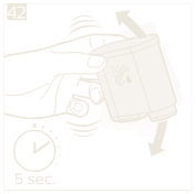 Shake the filter for about 5 seconds
