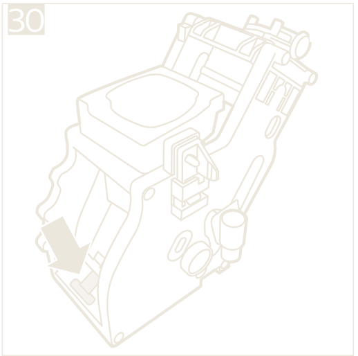 Lower the lever to the base if alignment is wrong.