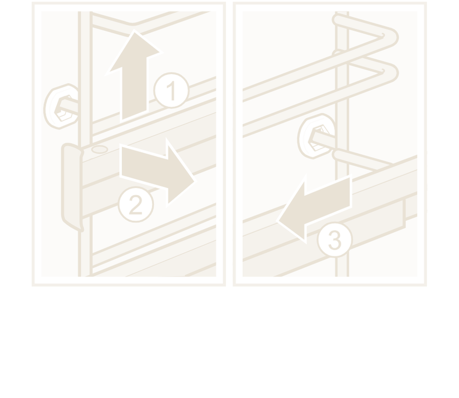 Til de voorkant van het rekje los en trek het naar voren