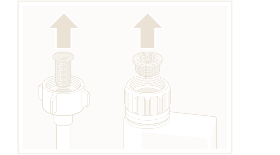 Withdraw the inlet screen from the water connection