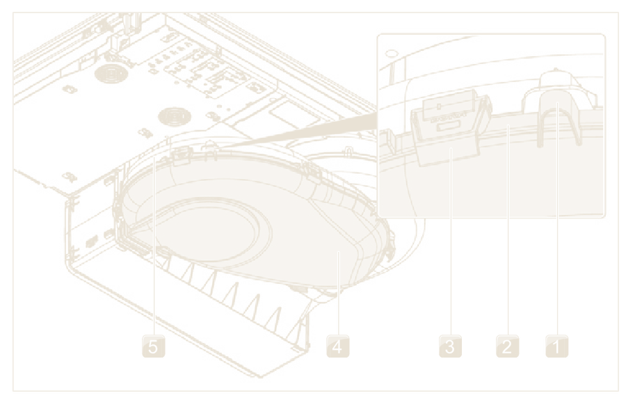 Air guiding housing with three locating spigots, sealing groove, locks and removable base.