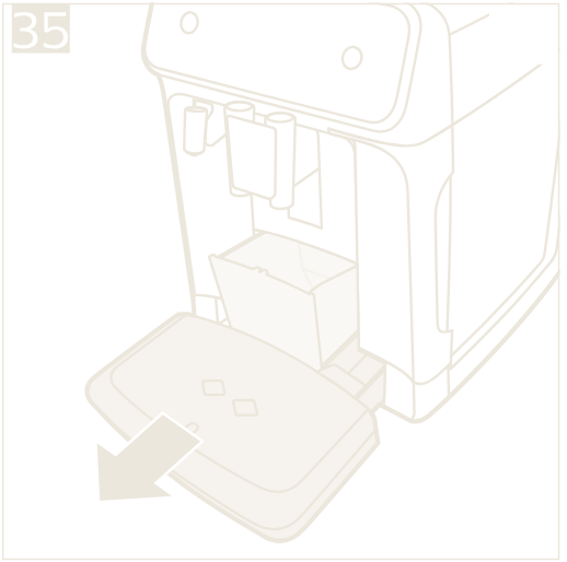 Sortez le plateau égouttoir et le bac à marc.
