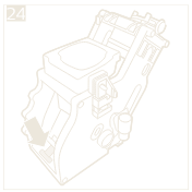 Drücken Sie den Hebel der Brühgruppe bis zur Basis nach unten