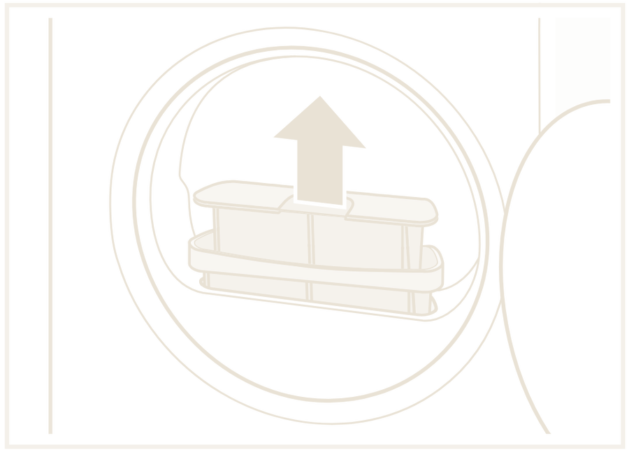 Lift out the two parts of the lint filter